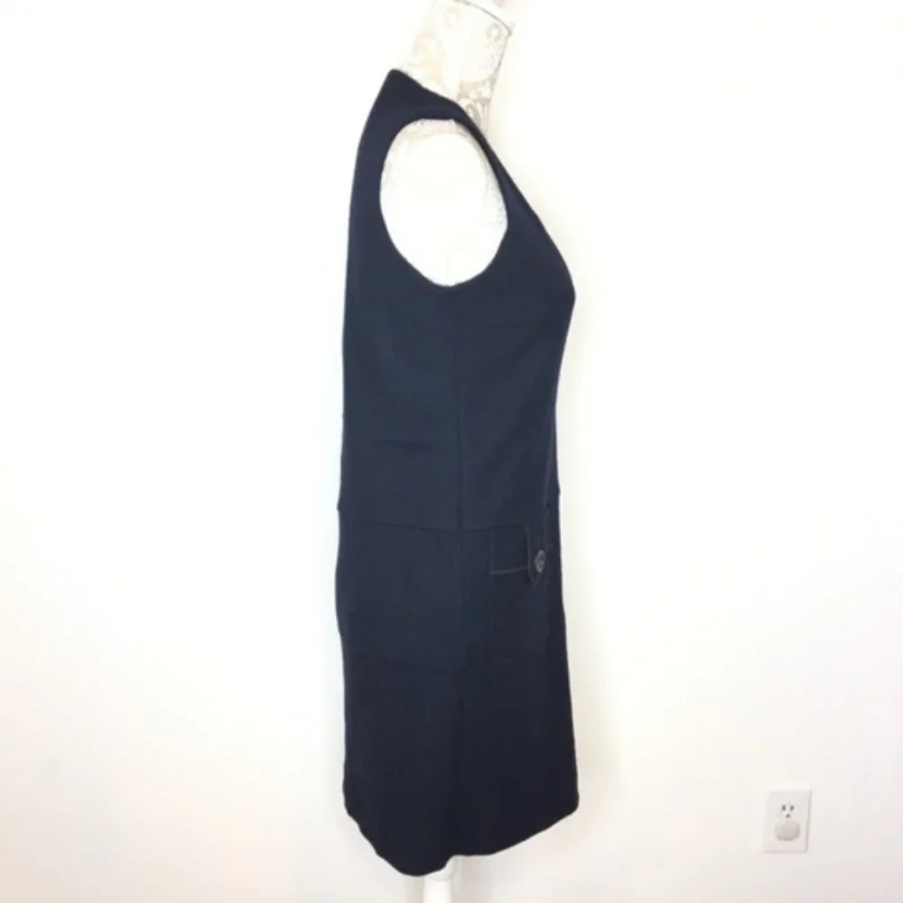 Vintage Wool Dress Navy SMALL Jumper INED Depusi Japanese - Picture 5 of 8